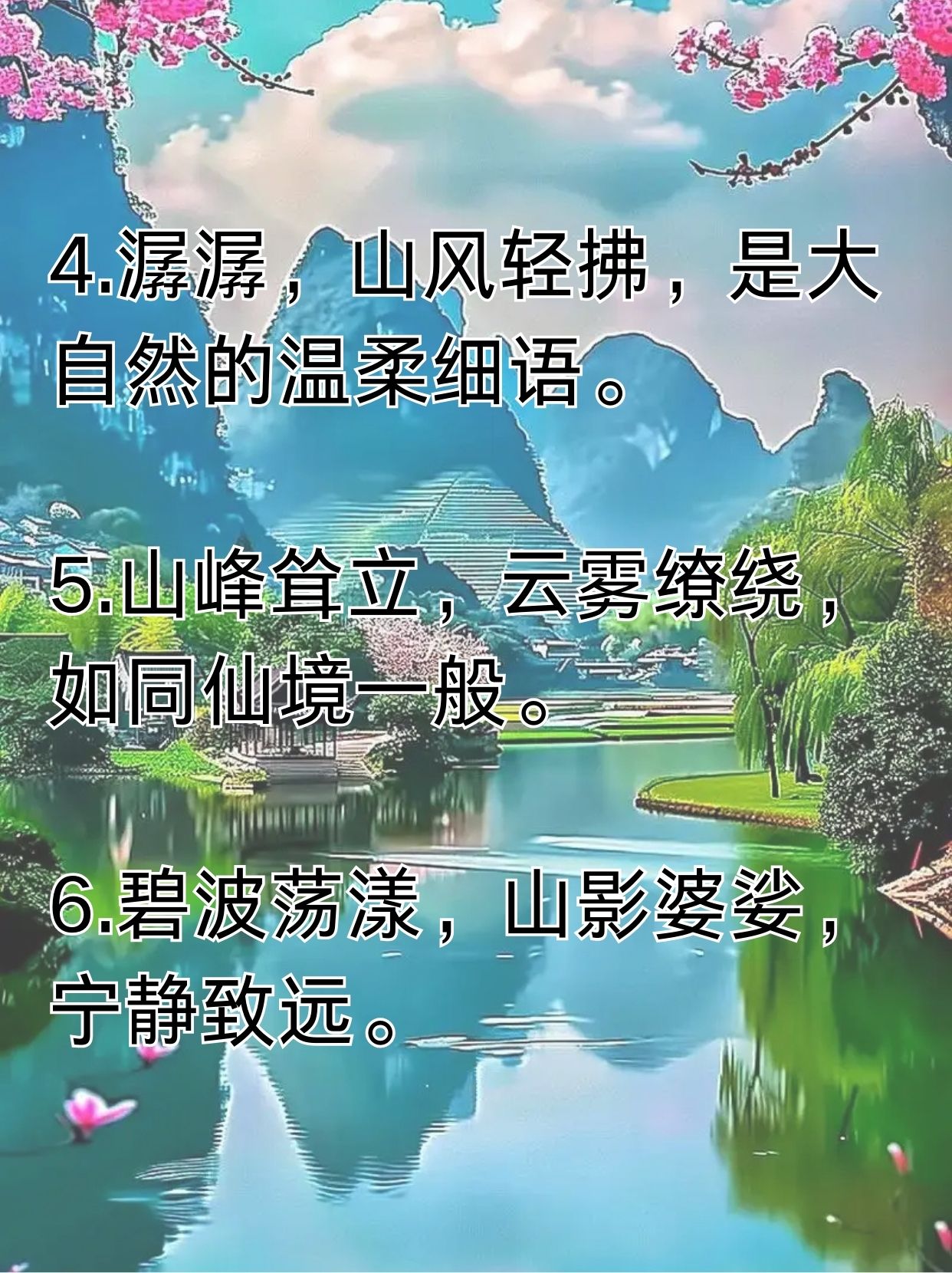 形容山水风景优美的成语有什么